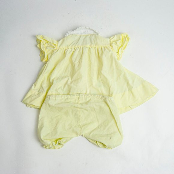 50s/60s Pale Yellow Short Dress Set 12-18 Months / - Picture 2 of 3